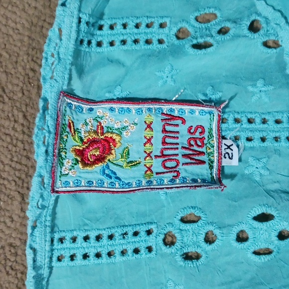 Johnny Was Eyelet Lace Tunic Top 2X - Picture 4 of 9